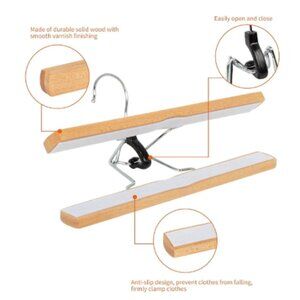 Sturdy Wooden Pants Hangers - Natural, 8 total